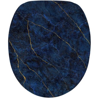 Toilet Seat Marble Darkblue