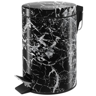 Bathroom Bin Marble Black 3 Litres