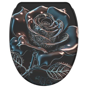 Soft Close Toilet Seat with Quick Release Black Rose