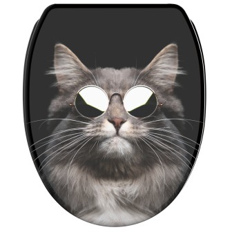 Soft Close Toilet Seat with Quick Release Cool Cat