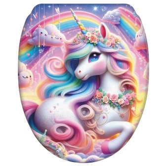 Soft Close Toilet Seat with Quick Release Unicorn