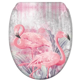 Soft Close Toilet Seat with Quick Release Flamingo