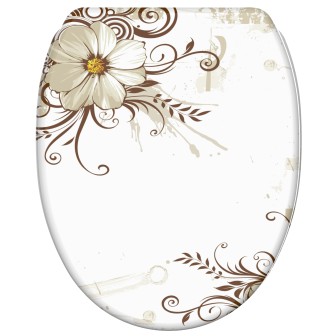 Soft Close Toilet Seat with Quick Release Flower