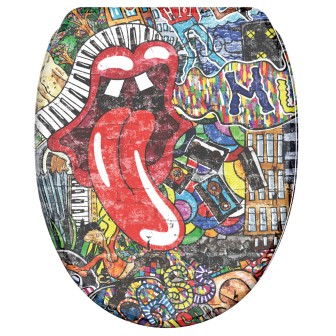 Soft Close Toilet Seat with Quick Release Graffiti
