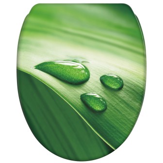 Soft Close Toilet Seat with Quick Release Green Leaf
