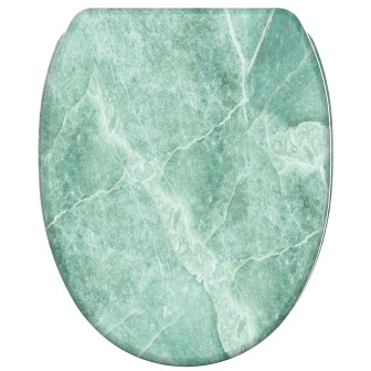 Soft Close Toilet Seat with Quick Release Marble Green