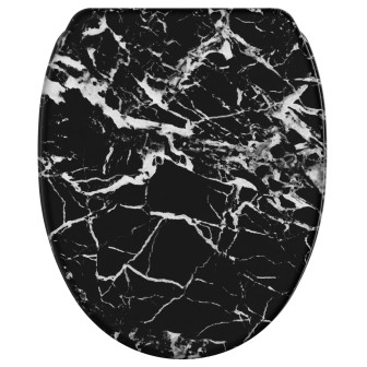 Soft Close Toilet Seat with Quick Release Marble Black