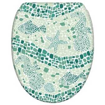 Soft Close Toilet Seat with Quick Release Mosaic World Green