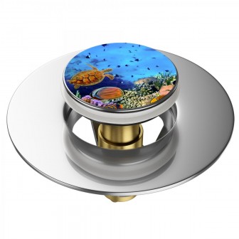 Pop-Up Wash Basin Plug Ocean