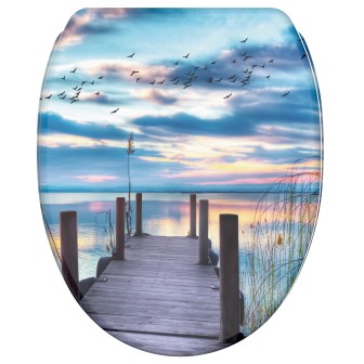 Soft Close Toilet Seat with Quick Release Sunset
