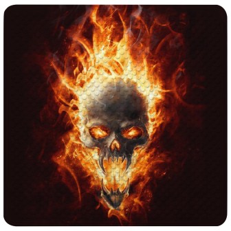 Bath Mat Skull in Flames 53 x 53 cm