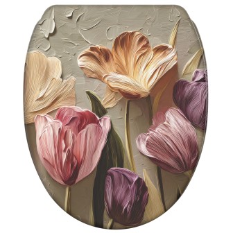 Soft Close Toilet Seat with Quick Release Tulips