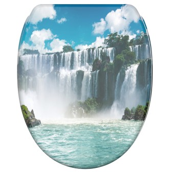 Soft Close Toilet Seat with Quick Release Waterfall