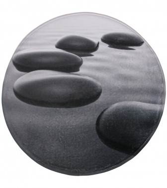 Bath Rug round Black Stones Ø 80 cm