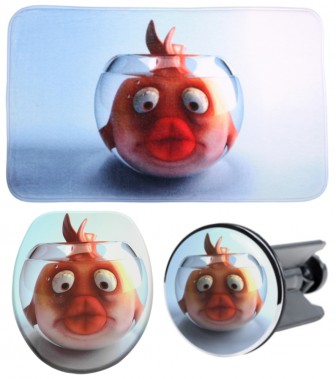 3 Piece Bathroom Set Goldfish