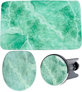3 Piece Bathroom Set Marble Green