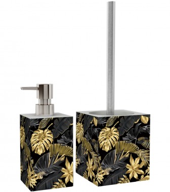 Bathroom Set Golden Leaves