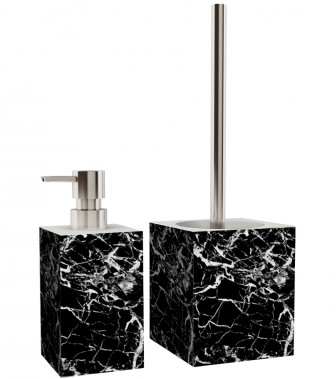 Bathroom Set Marble Black