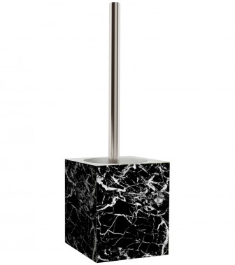 Toilet Brush and Holder Marble Black