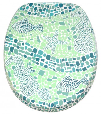 Soft Close Toilet Seat Mosaic World Green