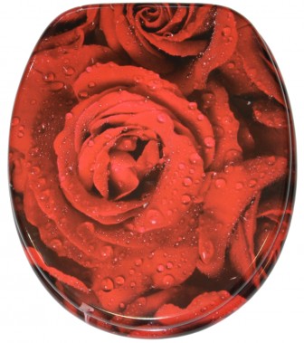 Toilet Seat Red Rose