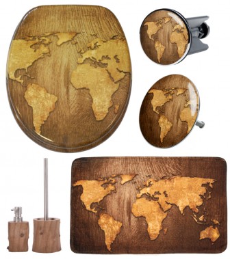 Bathroom Set World Map