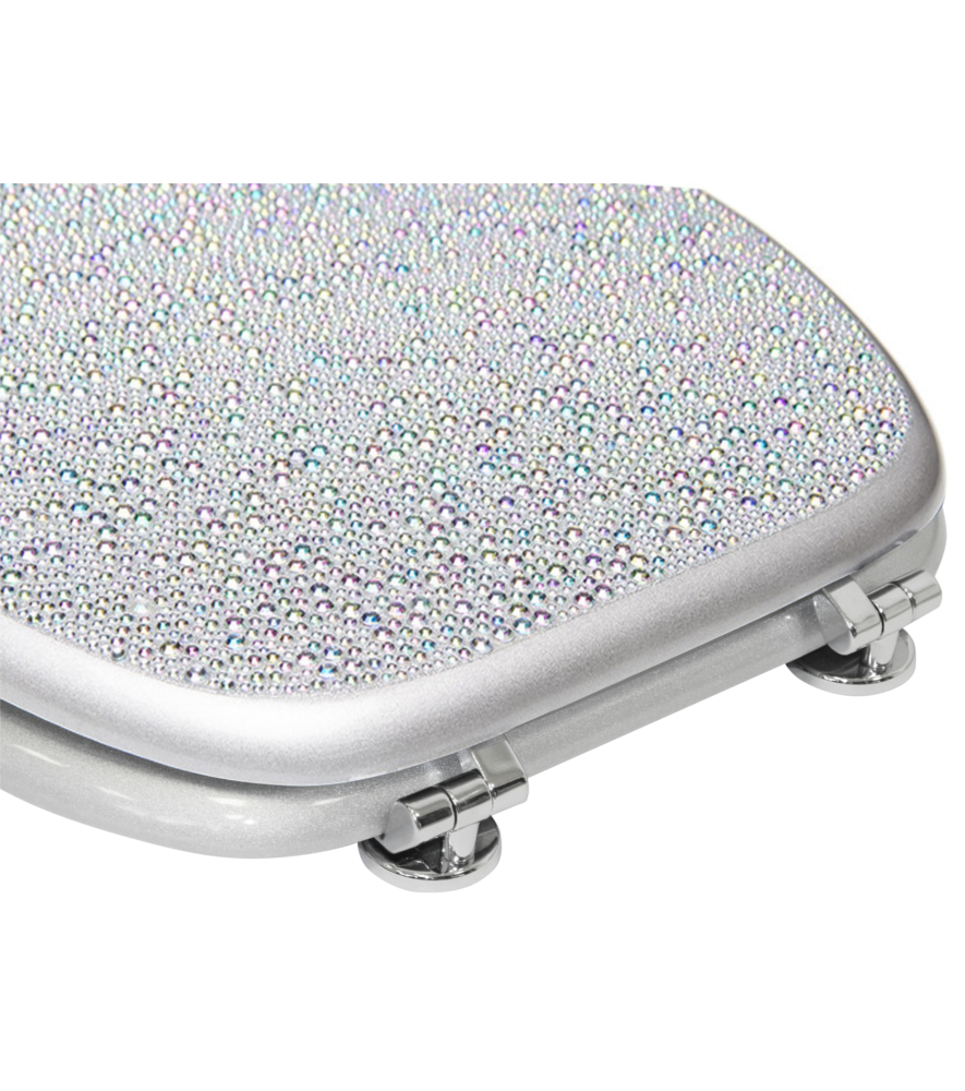 Toilet Seat Crystal Silver