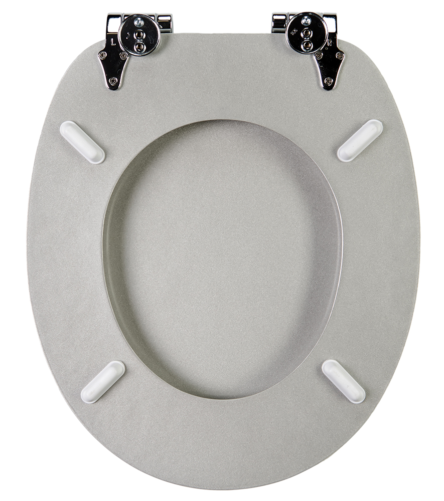 Soft Close Toilet Seat Glittering Silver