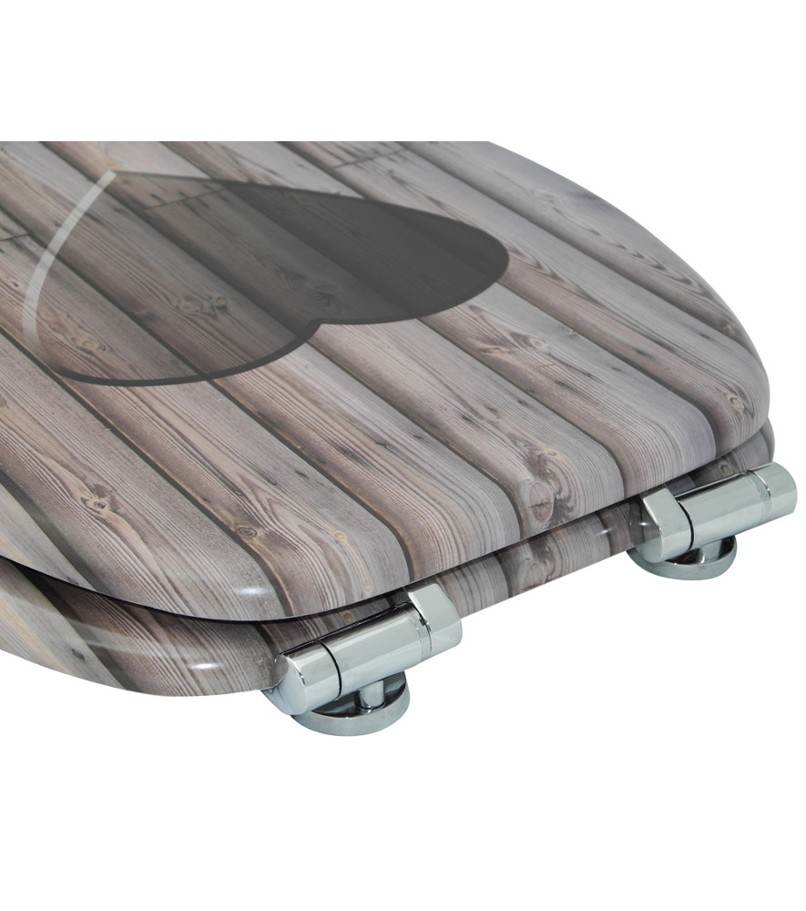 Soft Close Toilet Seat Wooden HeartA914086