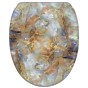 Soft Close Toilet Seat with Quick Release Marble Brown