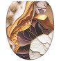Soft Close Toilet Seat with Quick Release Marble Gold