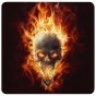 Bath Mat Skull in Flames 53 x 53 cm