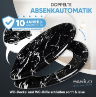 WC-Sitz mit Absenkautomatik Marmor Schwarz