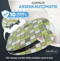 WC-Sitz mit Absenkautomatik Mosaik Grün