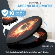 WC-Sitz mit Absenkautomatik Totenkopf in Flammen