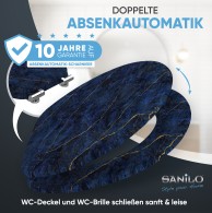 Soft Close Toilet Seat Marble Darkblue