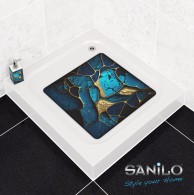 Bath Mat Marble Cobalt 53 x 53 cm