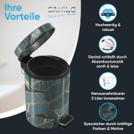 Bathroom Bin Monstera 3 Litres