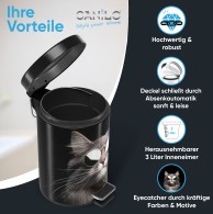 Bathroom Bin Cool Cat 3 Litres