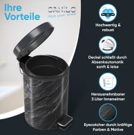 Bathroom Bin Granite 3 Litres