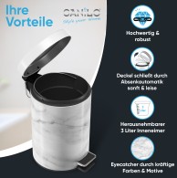 Bathroom Bin Marble 3 Litres
