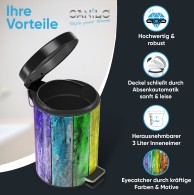 Bathroom Bin Rainbow 3 Litres