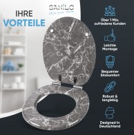Soft Close Toilet Seat Marble Grey