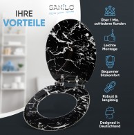 Soft Close Toilet Seat Marble Black