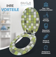 WC-Sitz mit Absenkautomatik Mosaik Grün