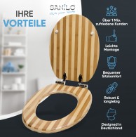 WC-Sitz mit Absenkautomatik Bambus Gestreift