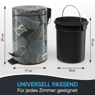 Bathroom Bin Monstera 3 Litres