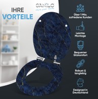 Soft Close Toilet Seat Marble Darkblue