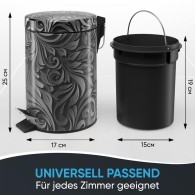 Bathroom Bin Floral 3 Litres