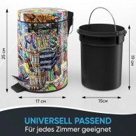 Bathroom Bin Graffiti 3 Litres